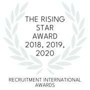 Recruitment International Awards’ The Rising Star’ award winner 2018, 2019 & 2020